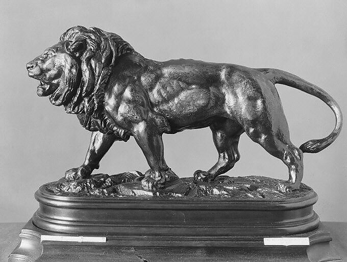 Walking Lion, bronze after Antoine-Louis Barye